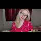A plump, blonde, British girl with glasses talks to the camera in a pink heart top, holds a glass, and sits with her legs open on a bed while she takes a shit. Presented in 720P HD. 407MB, MP4 file. Over 14 minutes.